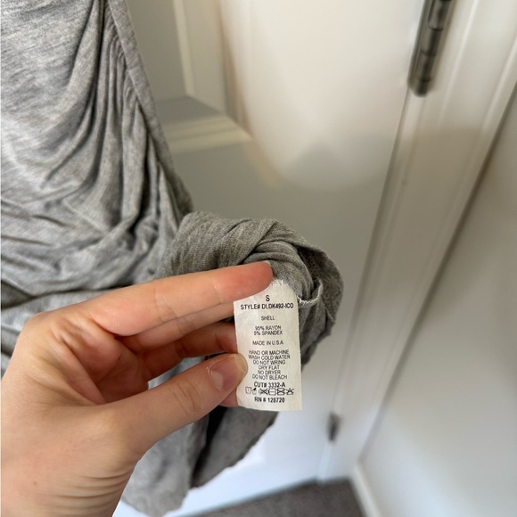 Francesca’s Gray Short Sleeve Ruched Dress - Picture 4 of 5